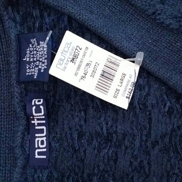Nautica Women's Wool Button Front Cardigan Navy - Picture 6 of 6